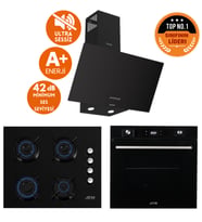 Ferre ve AFM Tech MARKA LQ Sessiz 8 prog. Turbo Siyah Dijital Ankastre Set (D086-SA+ FM7700+FM2200)