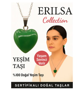 Sertifikalı Kalp Model Yeşim Doğal Taş Kolye – Yaşam Sevinci ve Şifa Verir (Çok Renkli)
