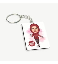 Kişiye Özel Başörtülü Hanımlara Özel Karikatürlü Anahtarlık