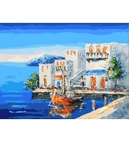 Beyaz Yalılar Sayılarla Boyama Seti 40x50 cm (Tuvale Gerili)