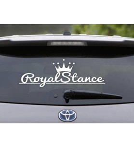 Royal Stance Taçlı Büyük Boy Cam Yazısı Stickeri arka cam