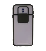 Samsung Galaxy J7 Pro / J730 Kılıf Palm Buzlu Kamera Sürgülü Silikon - Siyah