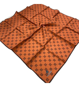 Vissona Taba - Siyah Monogram Desenli Tivil İpek Eşarp DGN 52033 - 14 - 01
