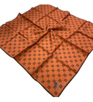 Vissona Taba - Siyah Monogram Desenli Tivil İpek Eşarp DGN 52033 - 14 - 01