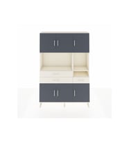 Arges Dolap 9 Raflı 3 Çekmeceli 6 Kapaklı 132x30x195 Aytaşı-Antrasit/Aytaşı
