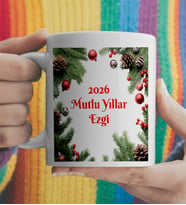 İsimli Yeni Yıl Çay & Kahve Kupası Kişiye Özel