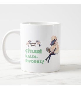Okul ve Ders Temalı Porselen Kupa Bardak (Çok Renkli)