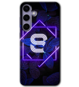 Galaxy S24 Plus Kılıf HD Desen Baskılı Kılıf - Dark Neon Yaprak S Harfi
