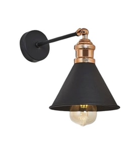 MYLİGHTS RUSTİK METAL HUNİM APLİK HAREKETLİ MAFSALI APLİK DUVAR LAMBASI (Siyah)