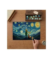 Küçük Prens - Yıldızlı Geceler Tasarımı 240 parça Ahşap Puzzle Ahşap Kutuda MP01469