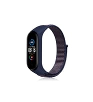 Mi Band 4 Hasırlı Cırtcırtlı Kordon - Lacivert-Mor
