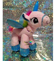 YıldızDükkan Sevimli Hayvan Peluş Oyuncak At Boynuzlu At Unicorn Pony 25 Cm Oyun Arkadaşı Hediye (Pembe)