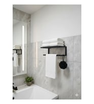 Paslanmaz Metal Havluluk Banyo Rafı 2Katl Bornozluk Rafı Havluluk Şampuanlı