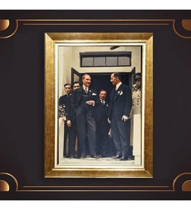 Özel Seri Paspartulu Çerçeveli Atatürk Tablo l721 (Gold)