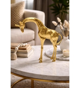 24 cm Gold Altın Varak Dekoratif Ev Ofis Şık Tasarım Hediyelik Obje Biblo Zürafa