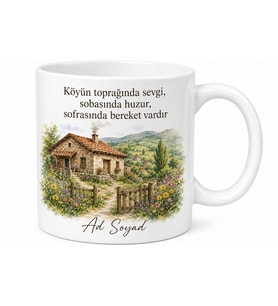 Köyden Gelen Sıcaklık Temalı Kupa Bardak Özel Tasarım Hediye Kupa