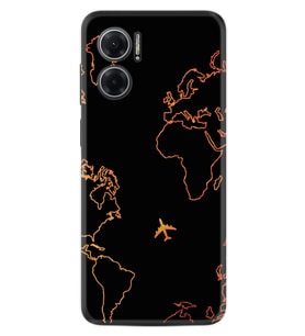 Xiaomi Redmi Note 11E Kılıf Silikon Desen Özel Seri Harita ve Uçak 1777