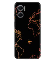 Xiaomi Redmi Note 11E Kılıf Silikon Desen Özel Seri Harita ve Uçak 1777