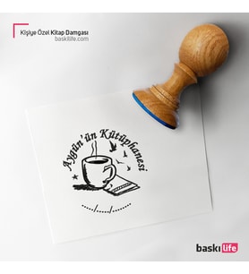 Kahve Kişiye Özel Kitap Damgası Kitap Mührü Kaşe Kitap Mühür Özel Damga 481