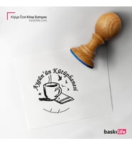 Kahve Kişiye Özel Kitap Damgası Kitap Mührü Kaşe Kitap Mühür Özel Damga 481