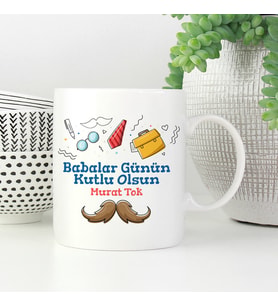 Babalar Günü Hediyesi Kupa Bardak (Beyaz)