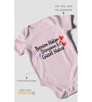 Benim halam dünyanın en güzel halası Kısa Kollu Bebek Body %100 Pamuk