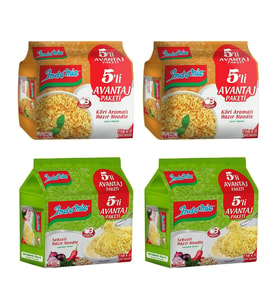 Indomie 5 li Paket Köri + Sebzeli Hazır Noodle 4 lü Karma Paket 