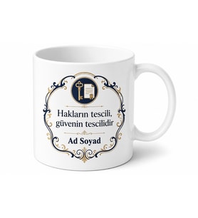 Tapu Müdürüne Hediye İsimli Baskılı Kupa Bardak Özel Tasarım Porselen