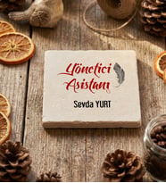Kişiye Özel Yönetici Asistanı Bardak Altlığı  Hediyesi (Krem)