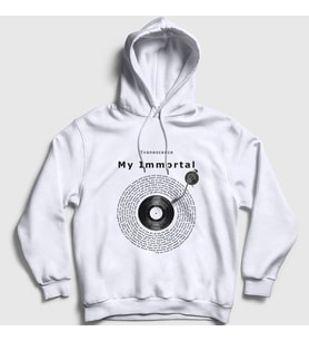 Presmono Unisex Beyaz My Immortal Müzik Evanescence Kapüşonlu Sweatshirt 503840tt