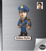Kişiye Özel Polis Erkek Ahşap Magnet -2