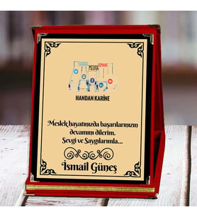 Sosyal Medya Uzmanı Baskılı Plaket (2. Tasarım)  Kişiye Özel (Kırmızı)