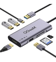 MacBook İçin Type-C Dönüştürücü Çoklayıcı Çoğaltıcı Hub Veri Aktarım (USB 3.0, HDMI 4K, SD Kart)