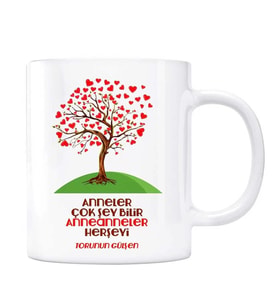 Annelere Özel İsimli Kupa Bardak - Anneler Çok Şey Bilir