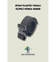 Siyah Plastik Tokalı Klipsli Kobra Kemer