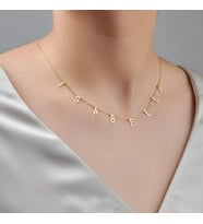 Kişiye Özel 925 Ayar Gümüş Şık Harf İsim Kolye (Gold)