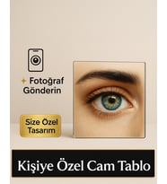 Kişiye Özel Göz Rengi Cam Tablo – Ev ve Ofis Dekorasyonu,  Hediyelik- Özgün- Dikey (Çok Renkli)