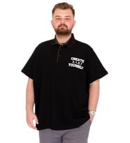 Mode XL Büyük Beden Erkek T-Shirt Polo Yaka YOURSELF U25310 Siyah