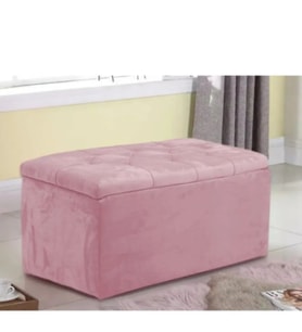 Lüks Sandıklı Kapitoneli Puf 80 cm (Pembe)