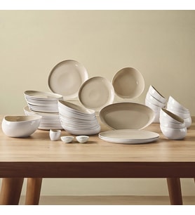 Karaca Earth Collection Rise 55 Parça 12 Kişilik Yemek Takımı Plus Krem