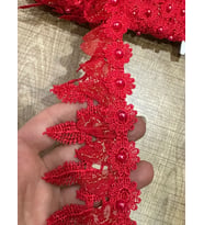 EN 6 CM NAKIŞ İŞLEME KIRMIZI ŞERİT DİKİŞ AKSESUARI BORDÜR 1 METRE