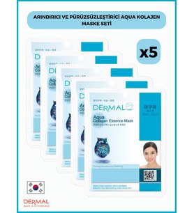 Dermal Sıkılaştırıcı, Nemlendirici, Arındırıcı Aqua Kolajen Maske 23gr 5 Adet