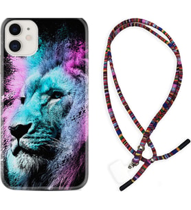 Apple iPhone 11 12 13 Mini Kılıf Boyun Asklı Rasta Silikon Pink Blue Leon 1603
