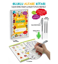 Oluklu Alfabe Kitabı / Uçan Sihirli Kalem ve Kalem Tutucu Hediyeli - 3+