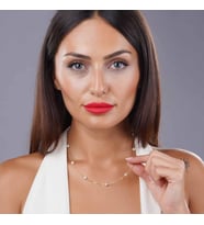 papatya silver 925 ayar tatlı su incisi kolye <rose,gold,rodaj>
