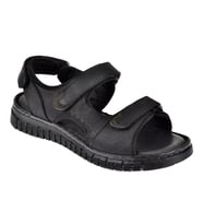 Forelli Hakiki Deri Comfort Cırtlı Kadın Sandalet ARYA FOR-38506 SİYAH NUBUK