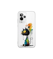 General Mobile GM 24 Pro ile Uyumlu Splash Kedi Tasarımlı Şeffaf Silikon Kılıf