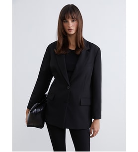 LCW Vision Siyah Krep Kadın Blazer Ceket