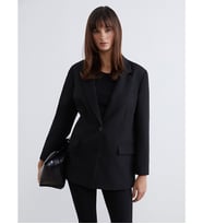 LCW Vision Siyah Krep Kadın Blazer Ceket