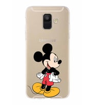 Samsung Galaxy A6 (2018)  Kapak Mickey Mouse Tasarımlı Şeffaf Silikon Kılıf